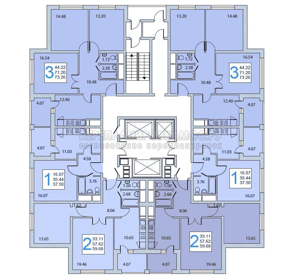 План этажа дома И-155НБ