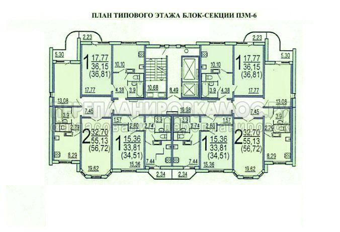 План этажа дома серии П-3М-6