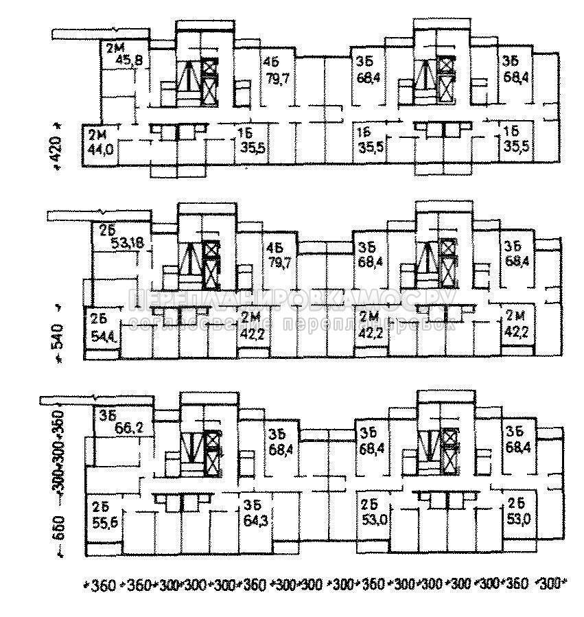 Поэтажный план серии ПД-3