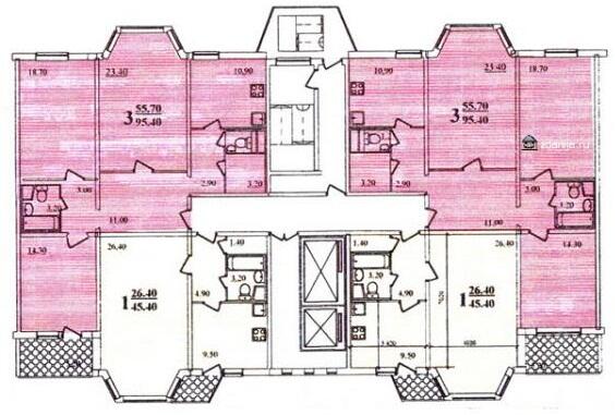 Планировка этажа дома серии ПД-4